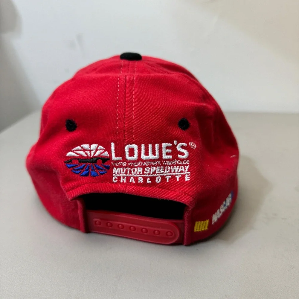 Vintage Coca-Cola 600 NASCAR Snapback Hat Red Black Lowes Motor Speedway Y2K